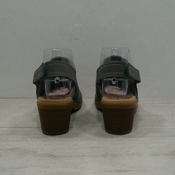 Clarks Collection Emily2 Mist Block Blue Grey Suede Nubuck Heel Sandals Size 7M - Picture 10 of 13